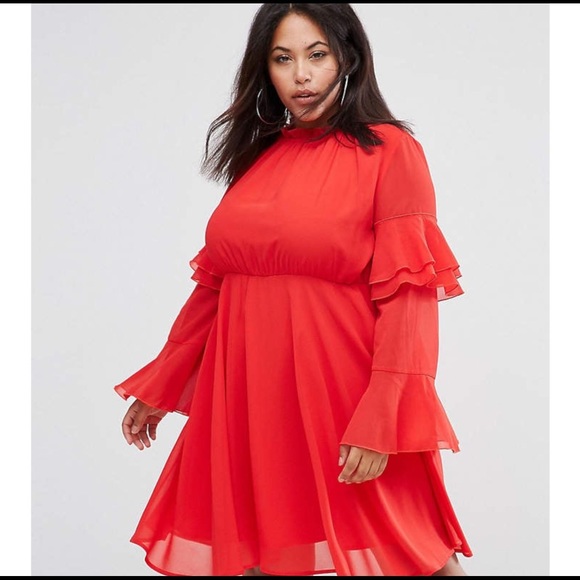 Club L Dresses & Skirts - Club L Plus Red Ruffle Dress